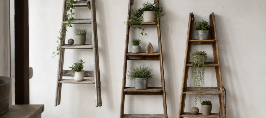 Trittleiter Upcycling: Ideen fuer individuelle Wanddekoration