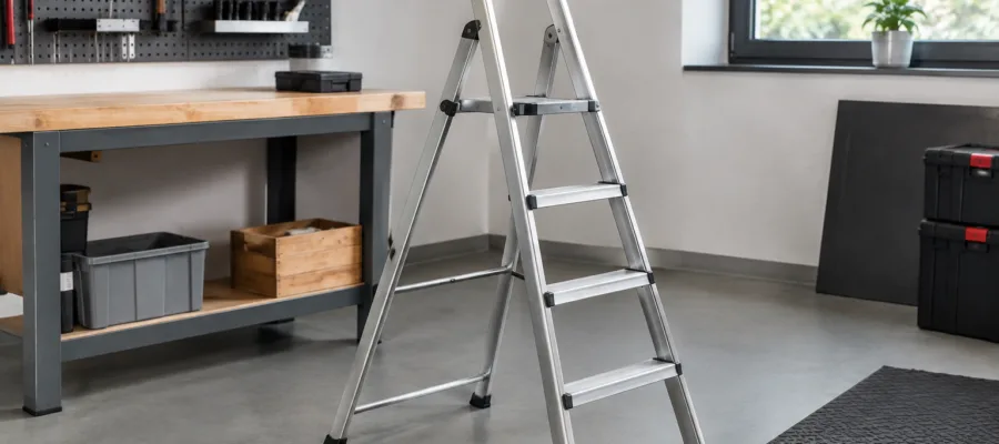 Trittleiter sicher nutzen: Regeln fuer Standfestigkeit, Belastung und Arbeitshoehe
